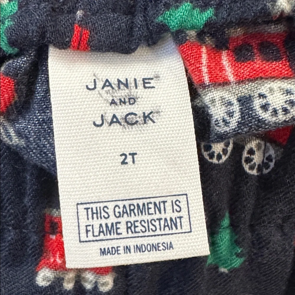 Janie and Jack Navy Christmas Train Pajama Bottoms Size 2T NWOT New